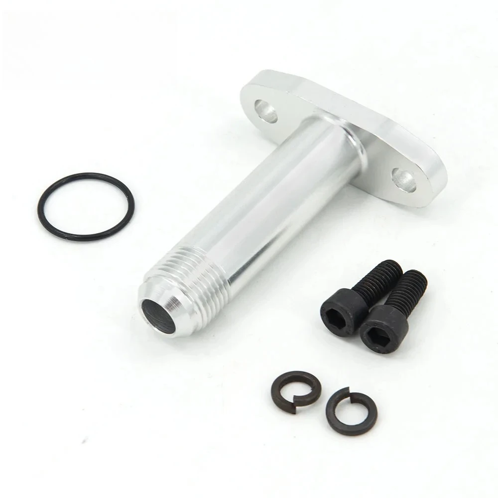 

AZ-An10 Hole pitch 2"/51 Turbo Oil Drain Return Flange Adapter sliver CNC Process leakproof for T3 T4 GT28 GT30 GT35 T25