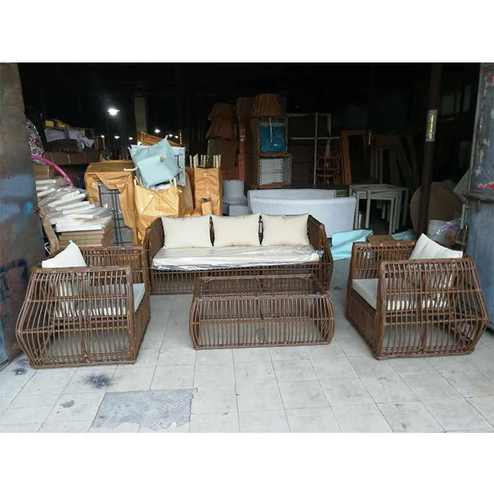 

High Quality Outdoor Patio Aluminum Frame Furniture PE Rattan Wicker Sofa Set For Poolside