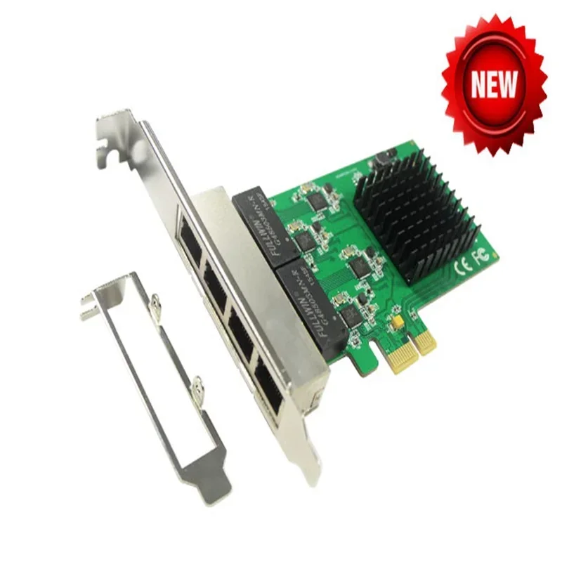 PCI-Express 4 Ports Gigabit Ethernet Controller Card, RTL8111 Chipset, support low profile bracket  PCIE to 10/100/1000Mbps