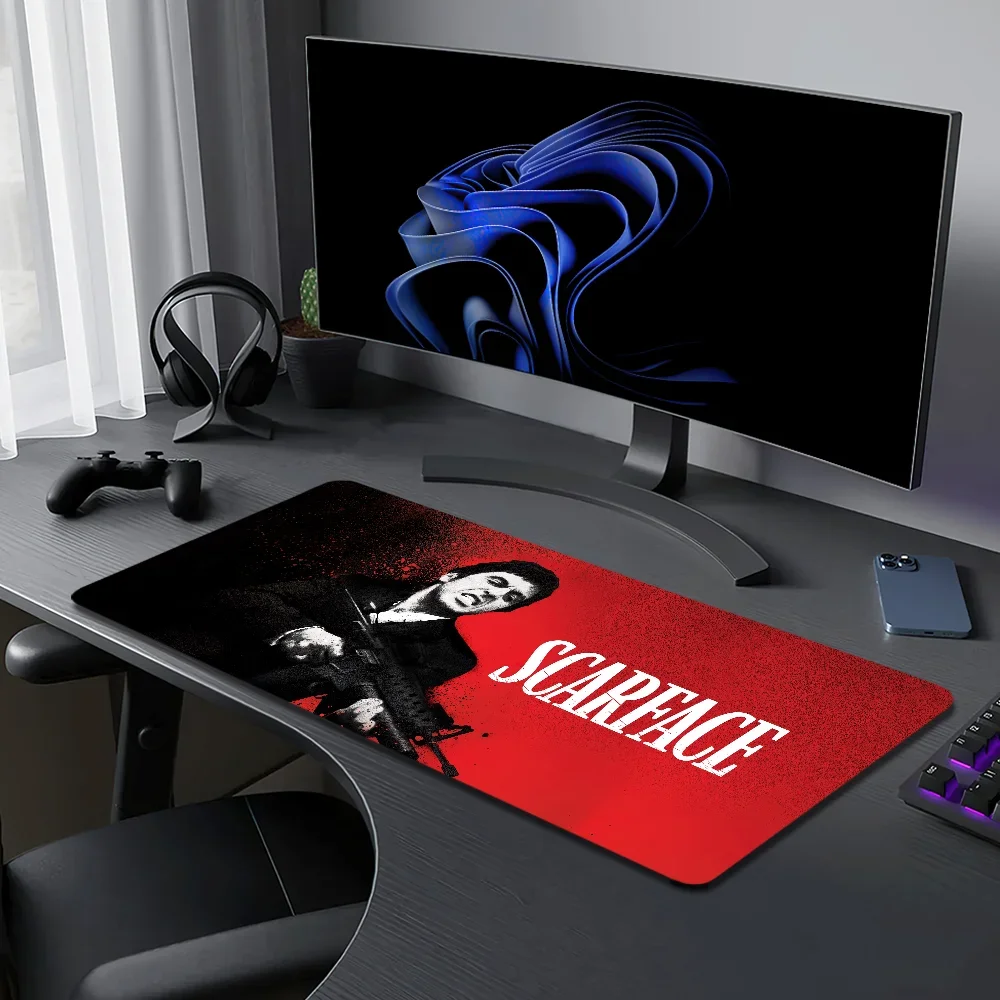 S-Scarface Tony Montana Mouse Pad Large Desk Mat Keyboard Ergonomic Office Leather PC Non-slip Anti-fray Home Custom Best Price