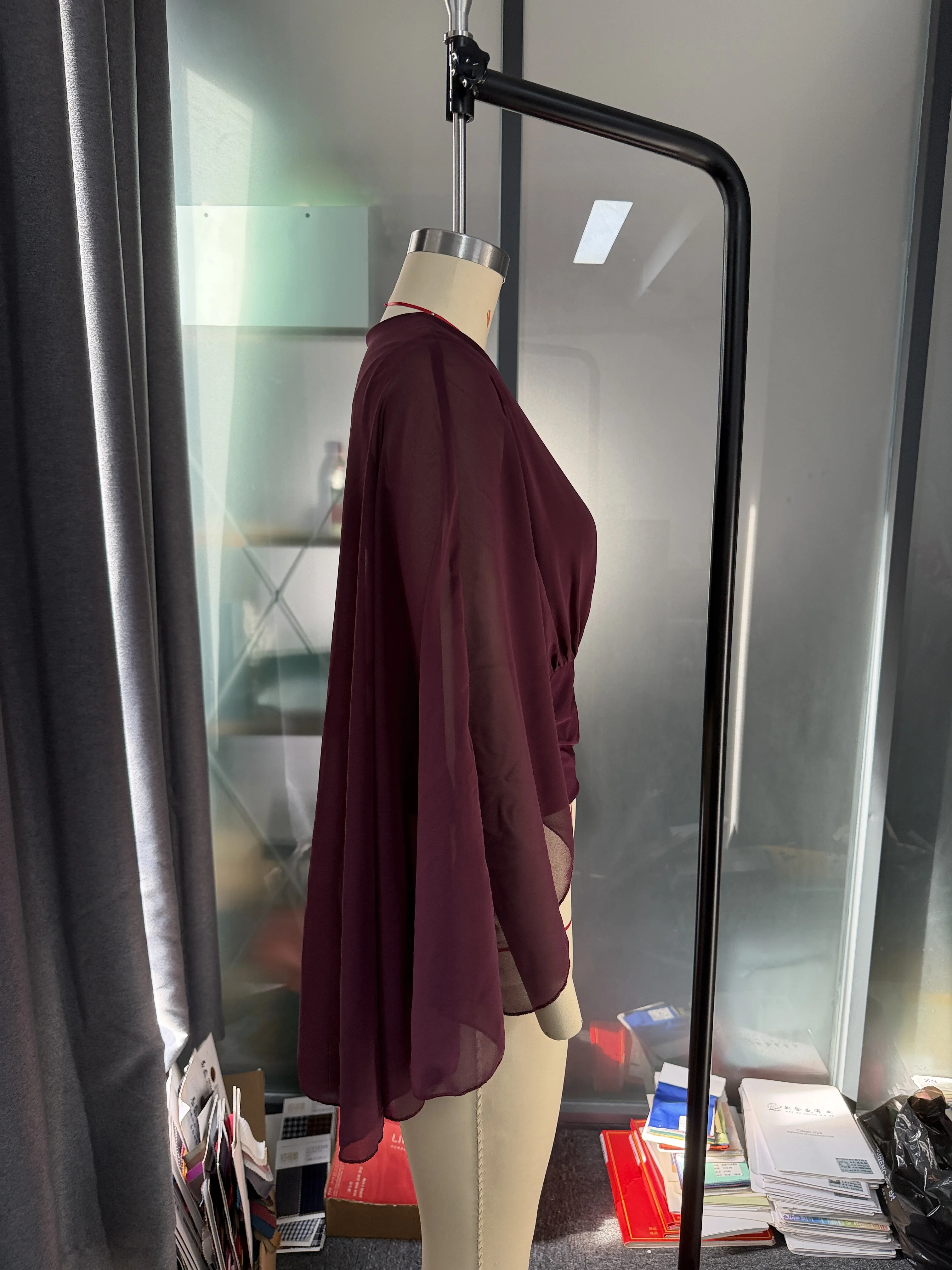 Modische, schmale, einzigartige Langarm-Bluse für Damen, elegantes Oberteil mit Rundhalsausschnitt, Damen-Oberteile, Camisas De Mujer, Blusen, Hemden – Detail 7