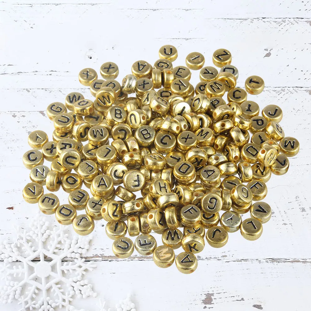 

500Pcs Acrylic Letter Beads 7Mm DIY Jewelry Craft Accessories for Bracelet Necklace Loose Beads Beading Kits Beading Kits