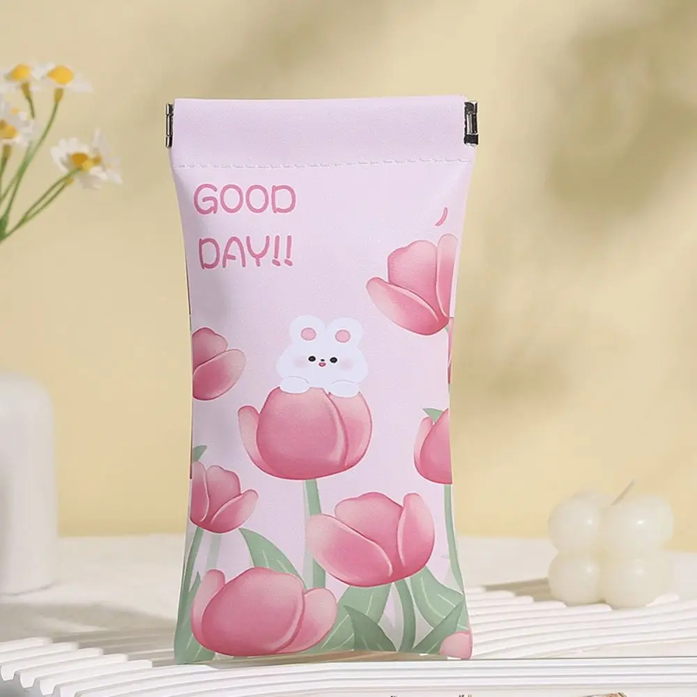 Automatic Closing Sun Glasses Case PU Leather Oil Painting Sunglasses Protective Cover Soft Shell Waterproof Glasses Box Female