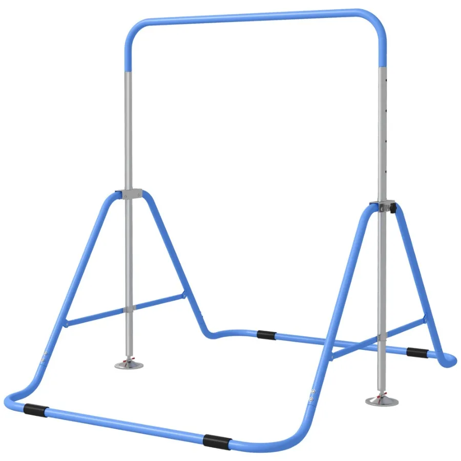 

Qaba Folding Gymnastics Bar for Ages 38 Gymnastics Bars for home 34.850.6 Height Bubble Gum Blue