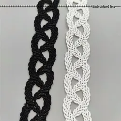 Black White Lace 3cm width Appliques Embroidered Net Lace Fabric Trim Ribbons DIY Sewing Handmade Craft Materials