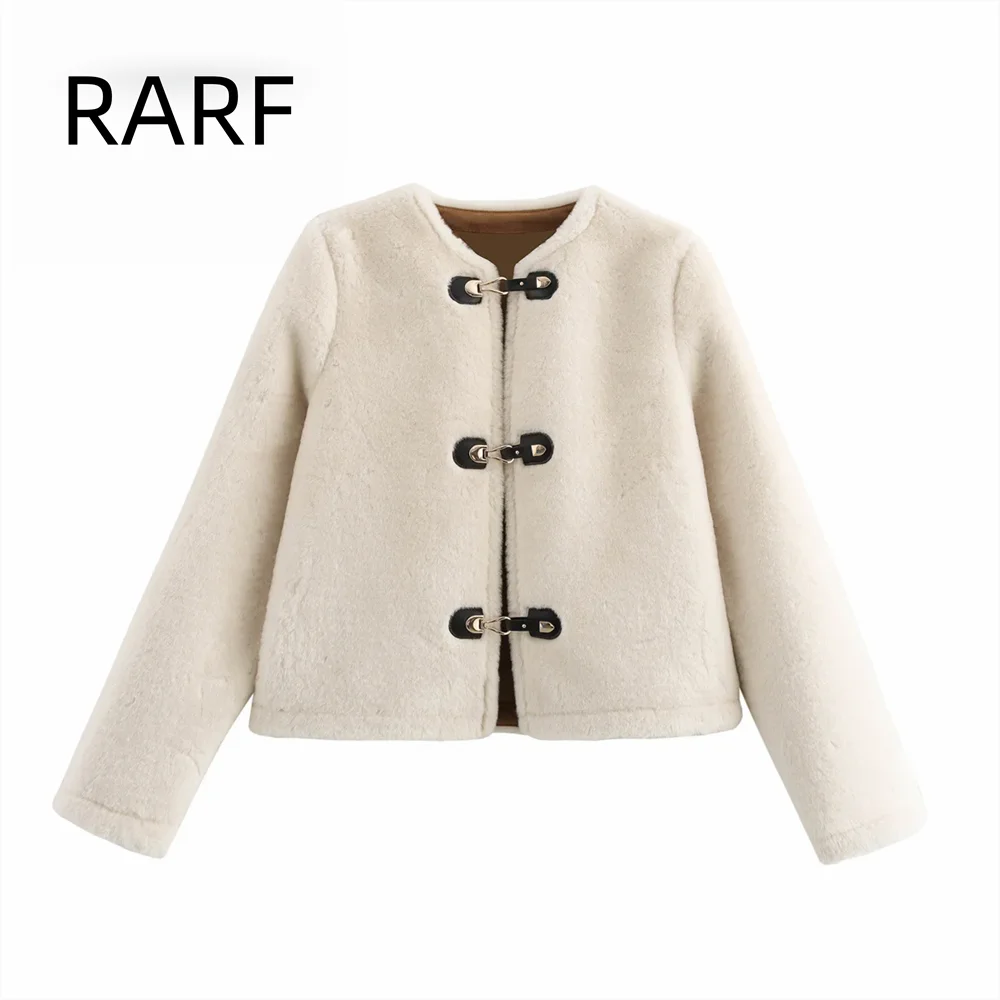 

2024 Autumn/Winter New Women's Sweet Hairy Soft Glutinous Double sided Rope Knot Jacket Coat