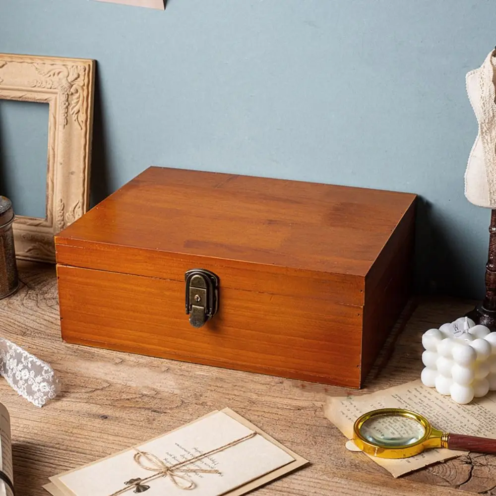 Miscellaneous Organizer Wooden Storage Box Vintage Exquisite Jewelry Box Multi-function with Lock Cosmetics Box Gift