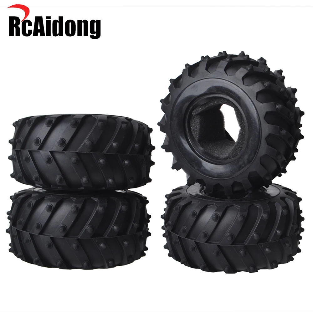 RC Rubber Tyre Buggy Tires with Foam Inserts for Tamiya GF-02 Mud Blaster BlackFoot III Monster Beetle ORV Chassis Upgrades