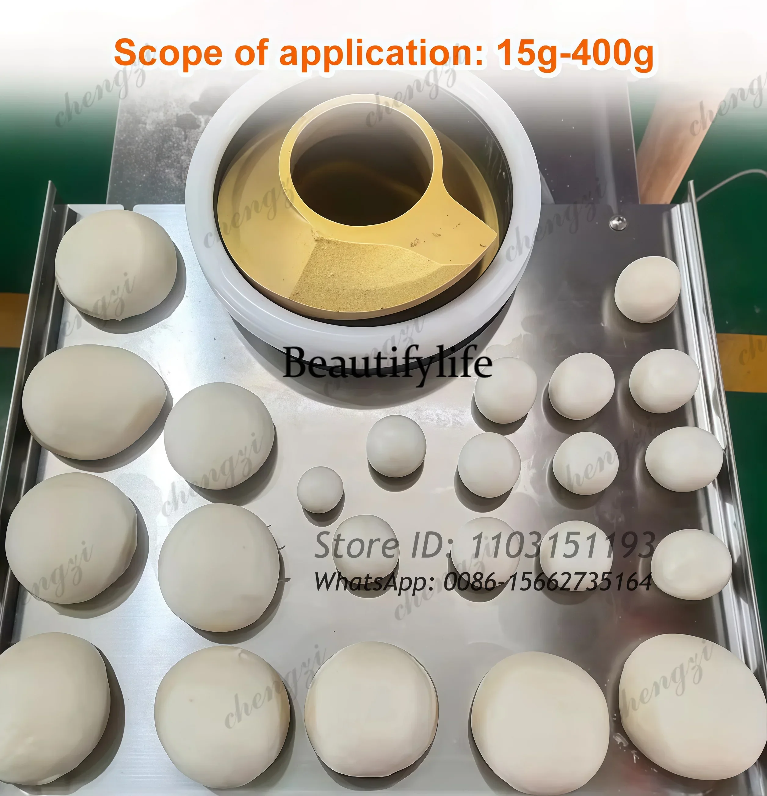 Fully Continuous 370W Electric Pizza Dough Ball Rounder Maker 15-400g Bread Dough Rounding Machine Dough Ball Rolling Machine