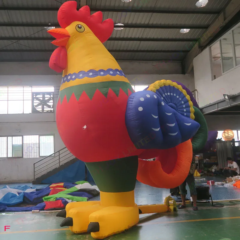 

6 м 20 футов надувное рождественское украшение в виде курицы гигантский надувной петух курица с шляпой для рекламы бесплатная доставка по воздуху