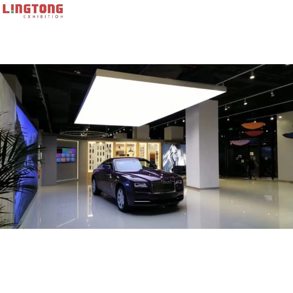 Modern Aluminum Frame Hanging Banner SEG Lightbox With LED Strip for Showroom