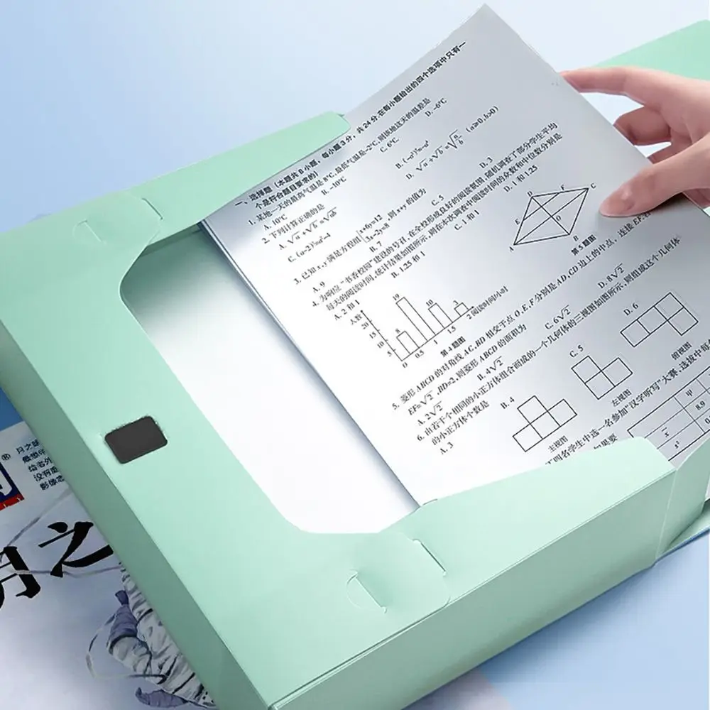 Creative Thickened A4 File Folder Large Capacity Multifunctional Archive Box Morandi/Retro Color Document Bag School Office