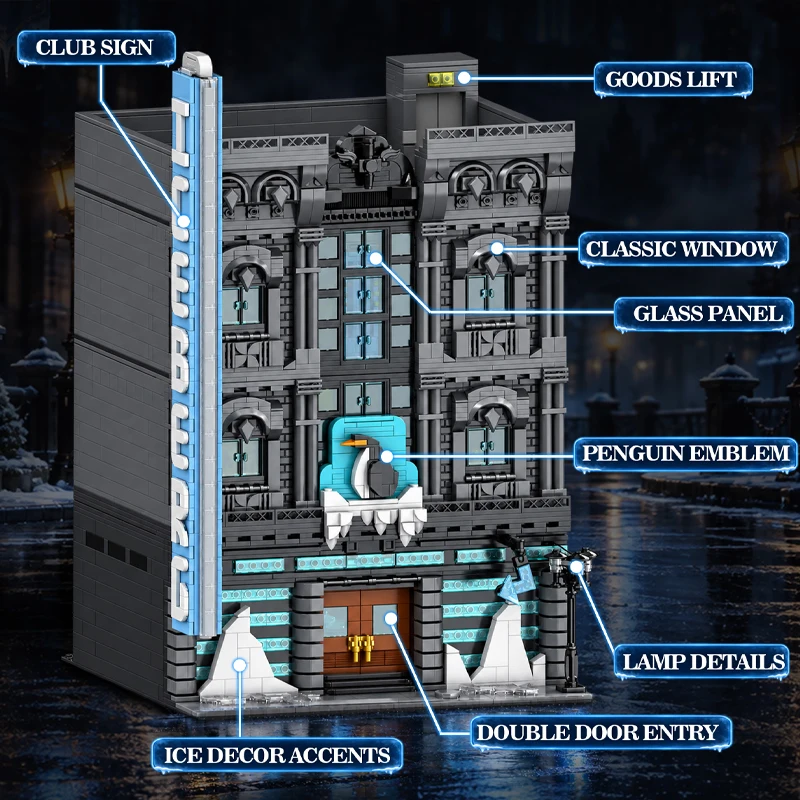 IN STOCK MOC Idea Iceberg Club Penguin Building Blocks Assembling City Street View Bricks DIY Adult Toy Birthday Gift Set