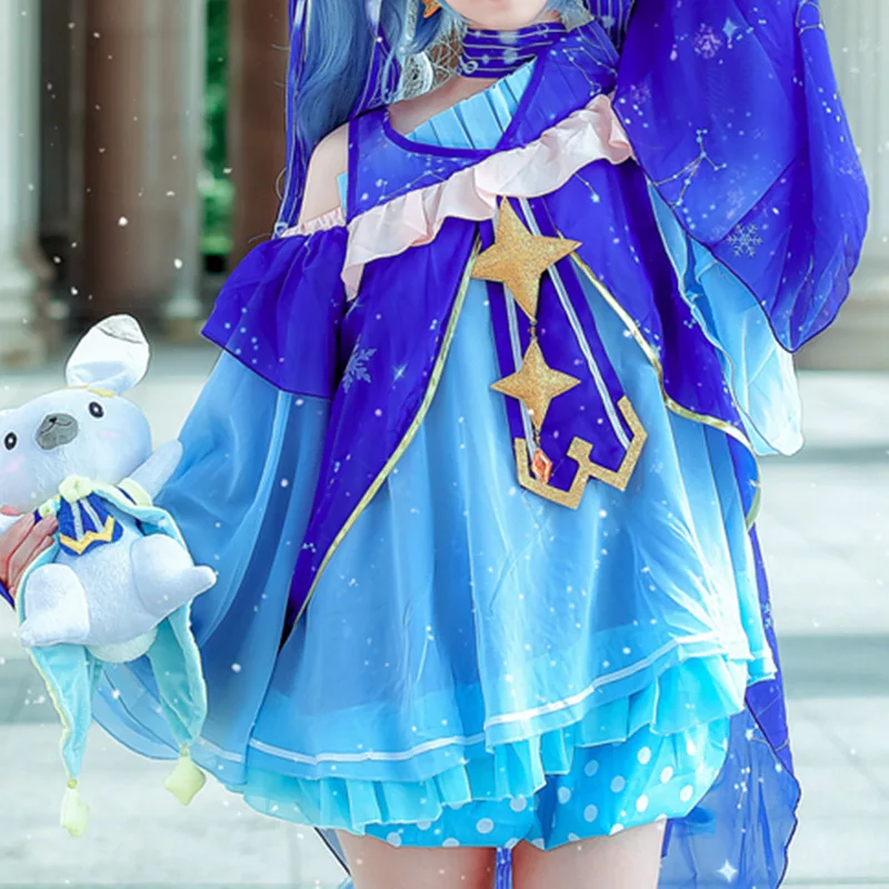 雪ミク-雪の初音コスプレ衣装-ボーカロイド-スターと雪のステージ衣装-女性の伝統衣装-2023年春