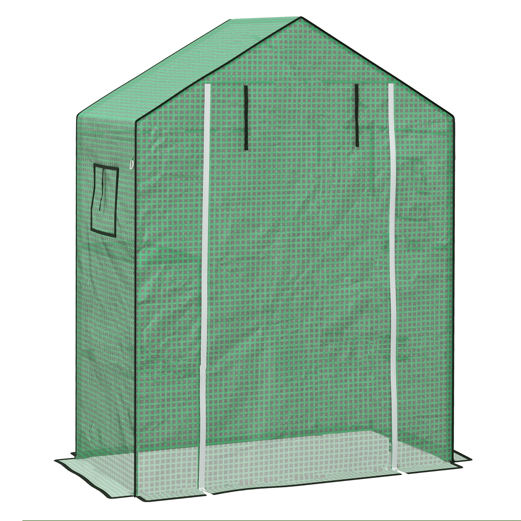 Outsunny Cubierta de Invernadero 140x73x190 cm con Ventana Anti-UV Verde