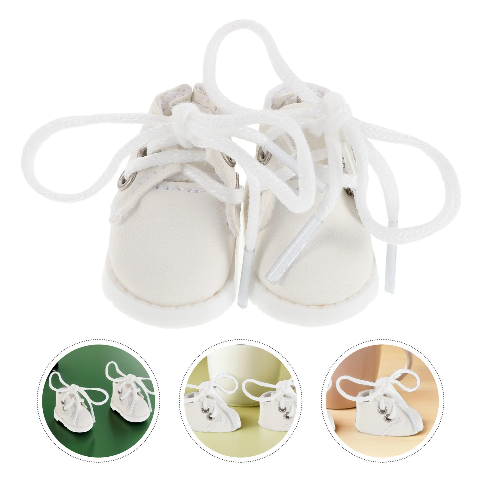 

1Pair Miniature Shoes for 20cm Collectibles Charming Decorations Detailed Mini Scene Props Soft Material Sturdy Lightweight