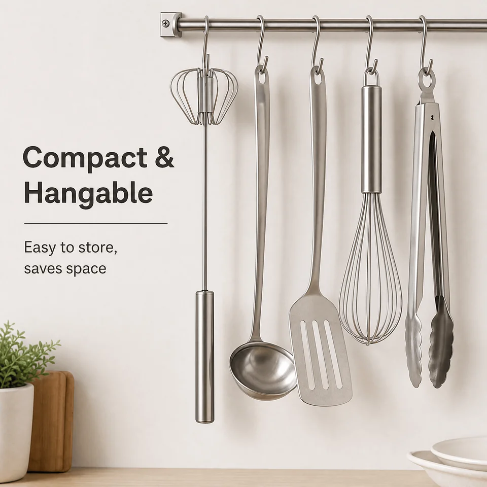 Stainless Steel Semi-automatic Whisk 32cm Hand Push Rotary Egg Beater Mixer 1Pc Kitchen Tool for Egg Cream Milk Frothing, image 5