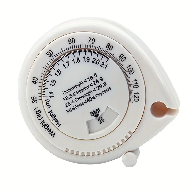 1 × 59.06 بوصة/59 بوصة شريط قياس الجسم BMI، مسطرة بلاستيكية قابلة للسحب مع مقياس متري وحقيبة على شكل دمعة - مثالية للأزياء