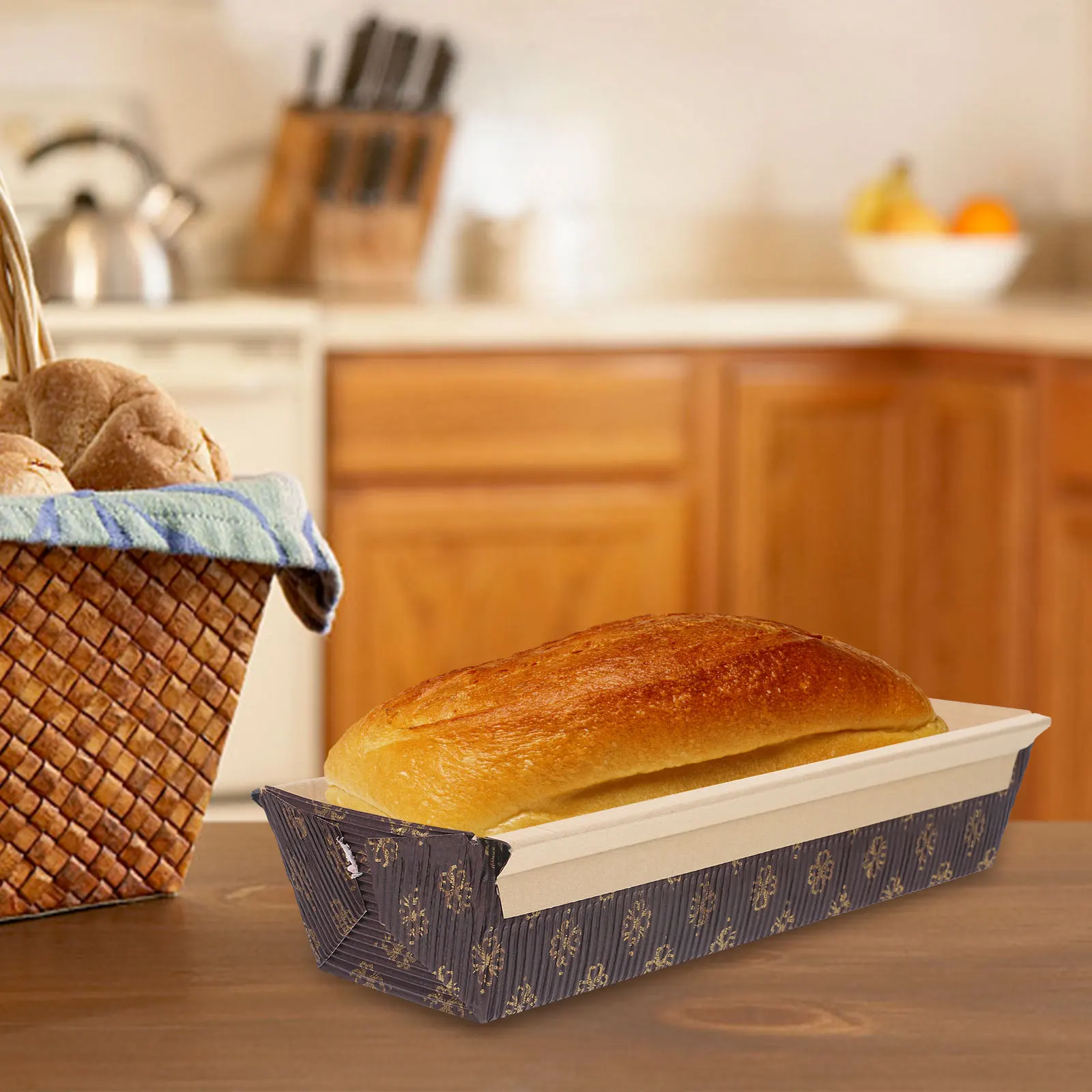 

25pcs Boat-shaped Bread Molds Nonstick Disposable Baking Trays Loaf Cake Pans Oven-safe Corrugated Paper Holder