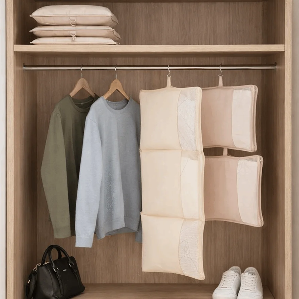 

Dust-Proof Hanging Garment Bag Space Saving Compression Vacuum Down Coat Storage Bag Fully Enclosed Visual Mesh Window