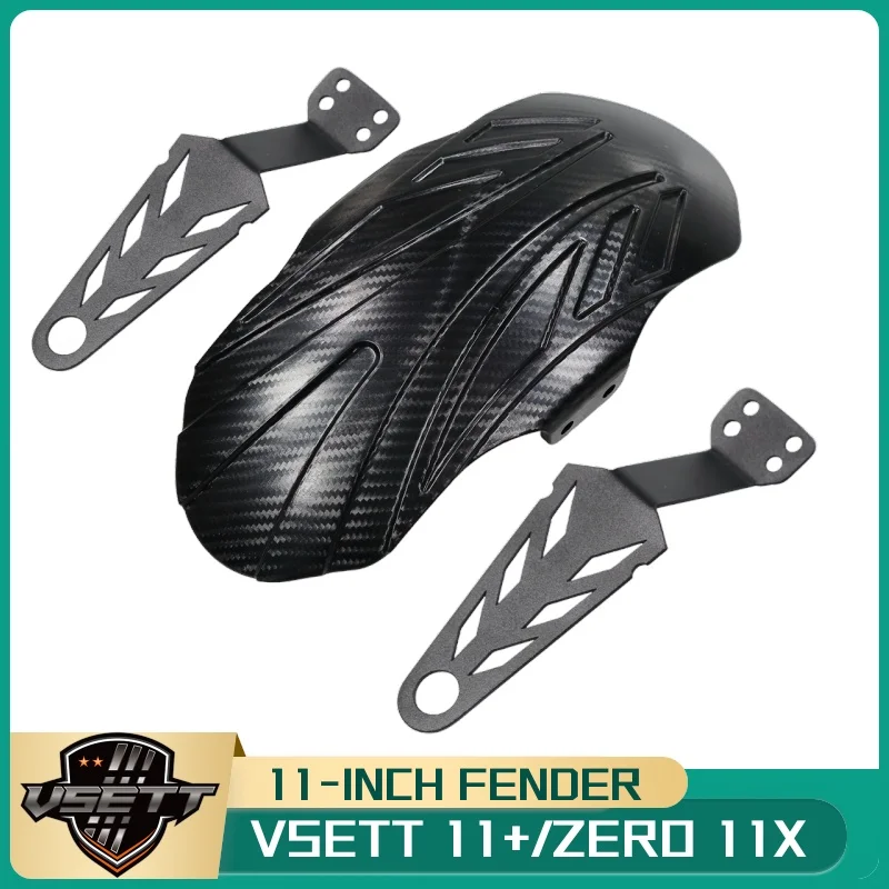 Guardabarros Universal con patrón de fibra de carbono para patinete eléctrico VSETT 11 + ZERO 11X KAABO de 11 pulgadas, guardabarros ajustable, cubierta de rueda, ala