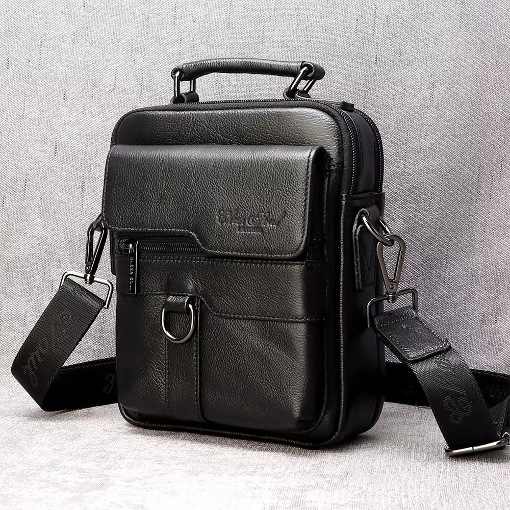Genuine Leather Men Shoulder Cross Body Bag Handbag For Business Briefcase Fashion Real Cowhide Male Messenger Top Handle Bag