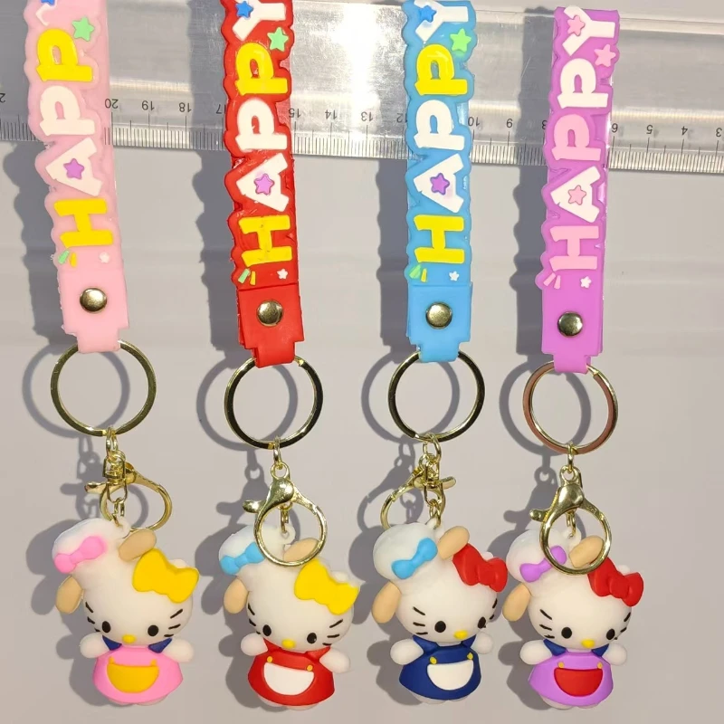 Trendiger Schlüsselanhänger mit 'HAPPY'-Band – Weiches PVC, Kawaii-Stil für Taschen & Schlüssel. Perfektes Geschenk für Kinder und Jugendliche zu den Feiertagen