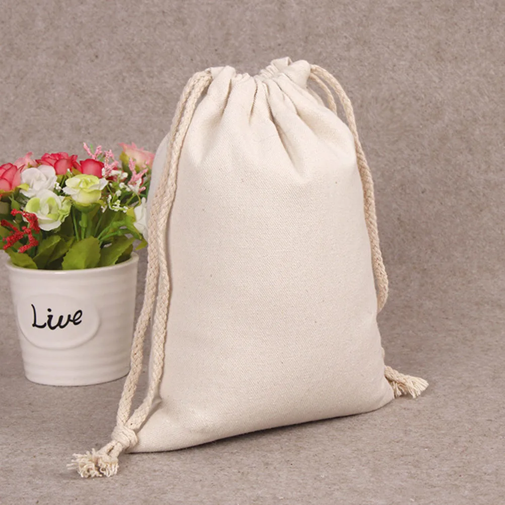 

2 Pcs Cotton Laundry Bags Drawstring Washable Travel Outing Large Capacity 28x22 Storage For Clothes Underwear Household