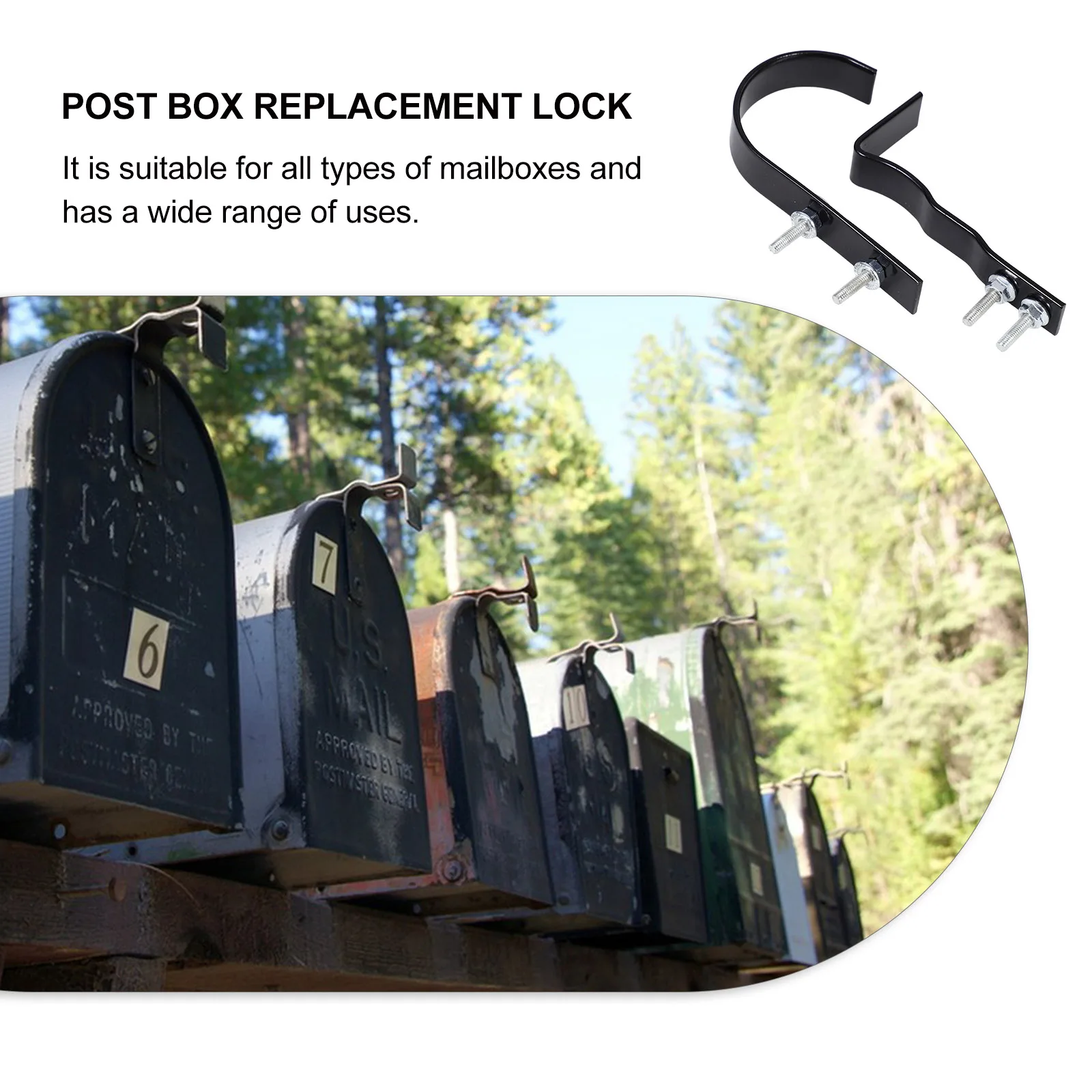 

1Set Mailbox Latch Replacement Lock Durable Secure Post Box Handle Repair Hardware Mailbox Handle Replacement Parts