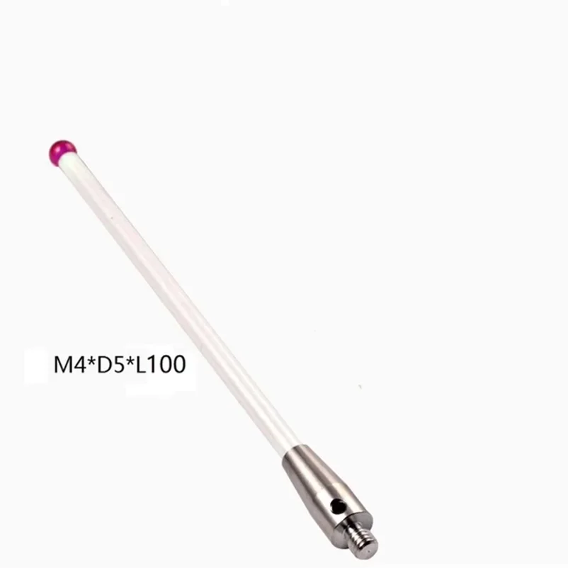 1x 5/6mm OD M4 L100 threadruby Head Ceramic Styli Rod 3D Three Dimensional Gauge Meter Coordinate Measuring Machine CMM Tip Pro