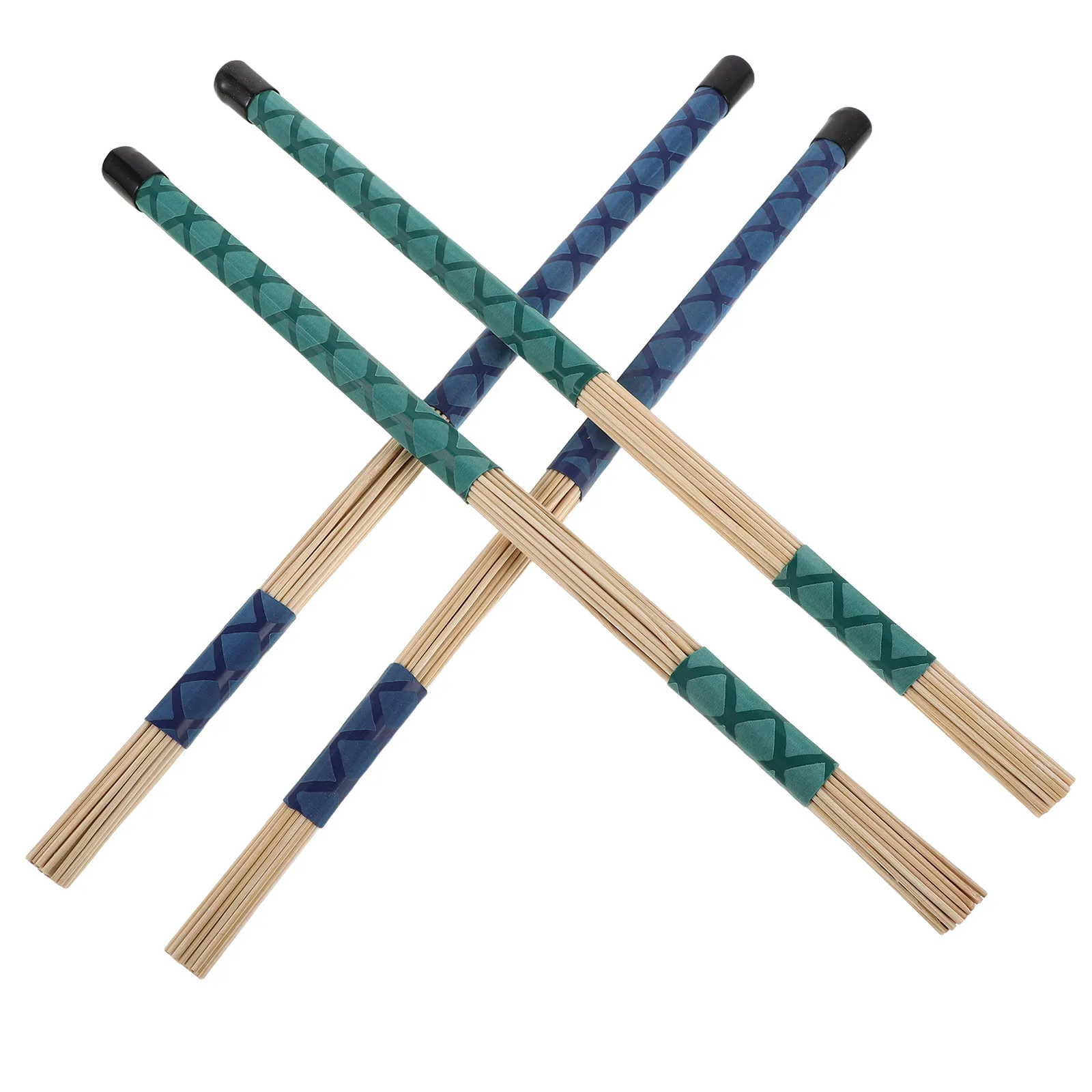 Drum Brushes 2 Pairs with Comfortable Rubber Handles 36 Wire Bundle for Jazz Snare Practice Acoustic Drums