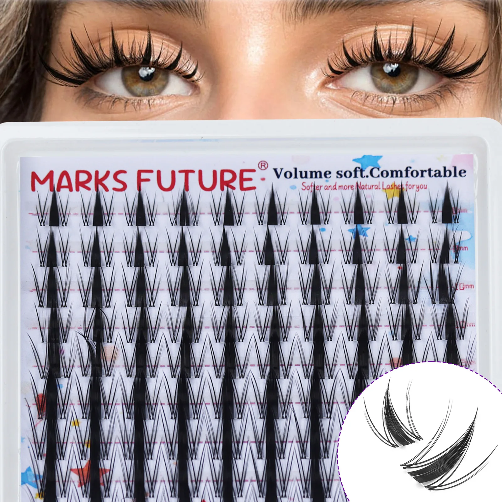 Anime Cosplay Lashes - 100 sztuk puszystych pojedynczych rzęs w