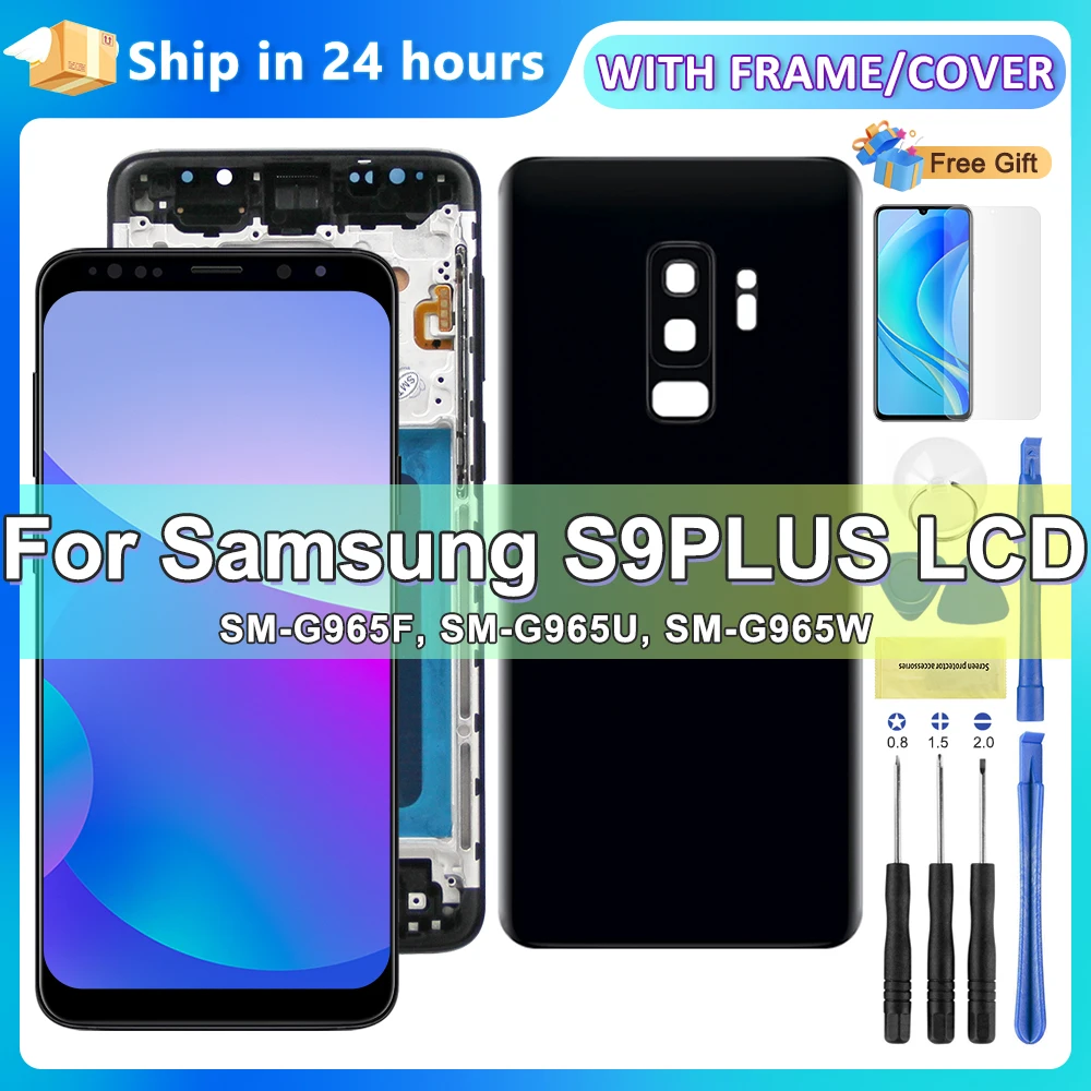 100% Tested New TFT For Samsung S9 Plus G965 G965F G965U LCD Display Touch Screen With Frame For Galaxy S9+ Display Replacement