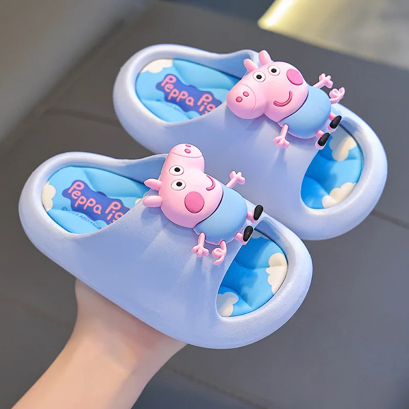 Super new Peppa Pig page sandals summer boys and girls anti-skid soft bottom cute bathroom shower sandals