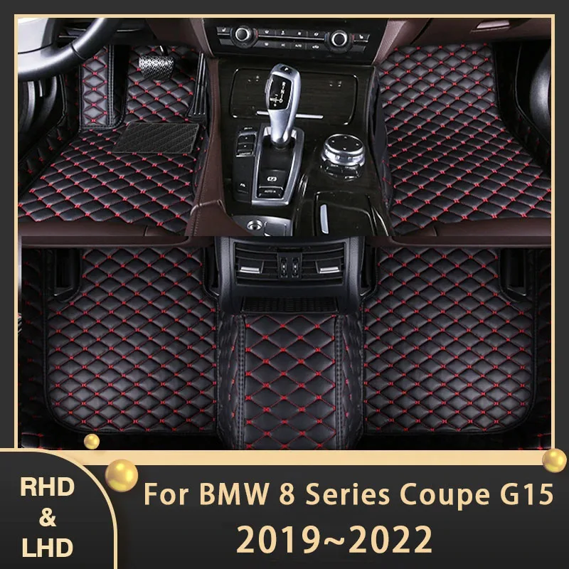 

Автомобильные коврики для BMW серии 8 Coupe G15 2019 ~ 2022, 4 сиденья, 2 двери, под заказ, автомобильные подкладки для ног, кожаный ковер, аксессуары для интерьера 2021