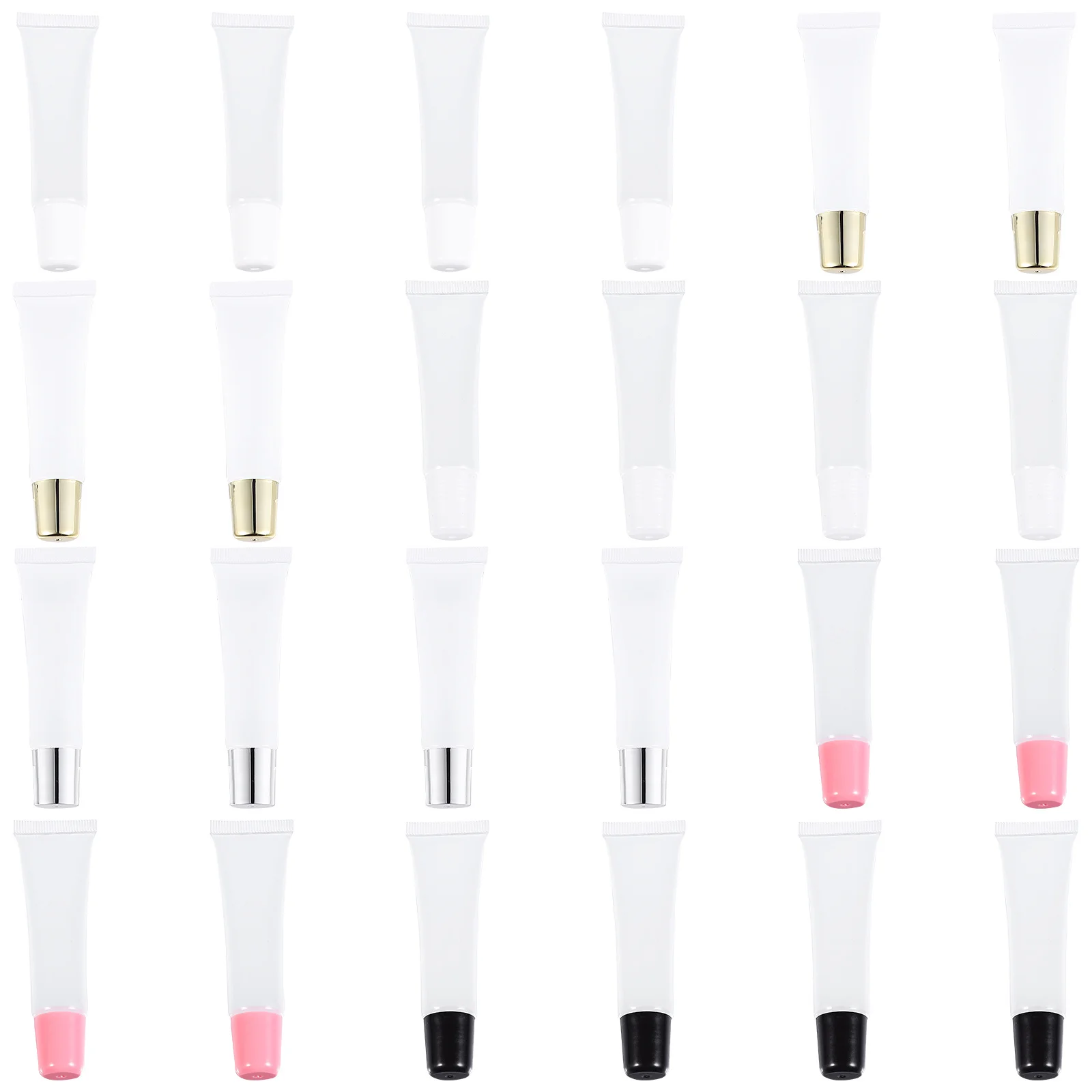 

24pcs 15Ml Lip Gloss Tubes Refillable Empty Containers Leak-Proof Transparent Tubes For Lip Balm Shampoo Body Lotion