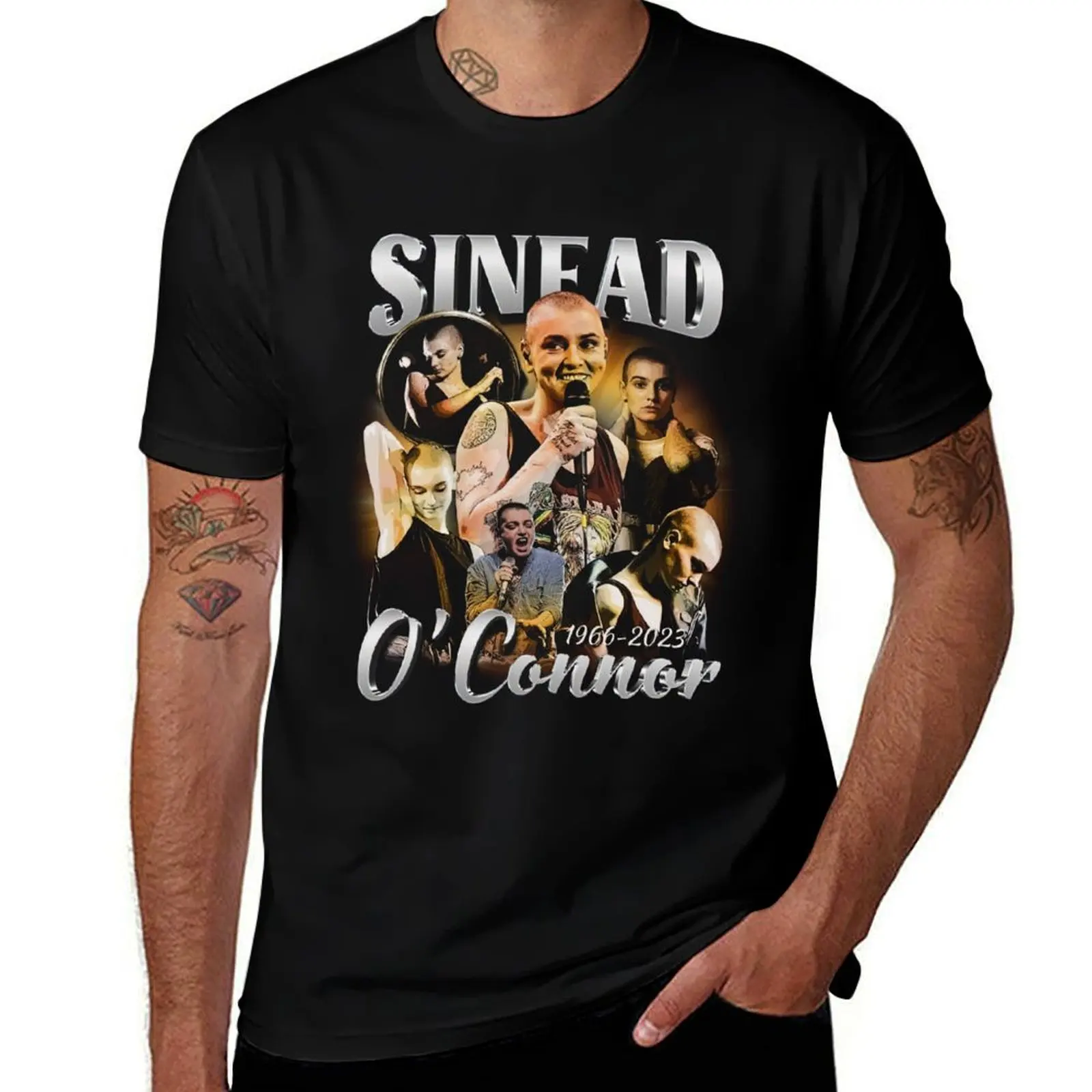 Sinead O'connor Signature Vintage Singer Music T-Shirt plus size clothes football t shirt clothing for men