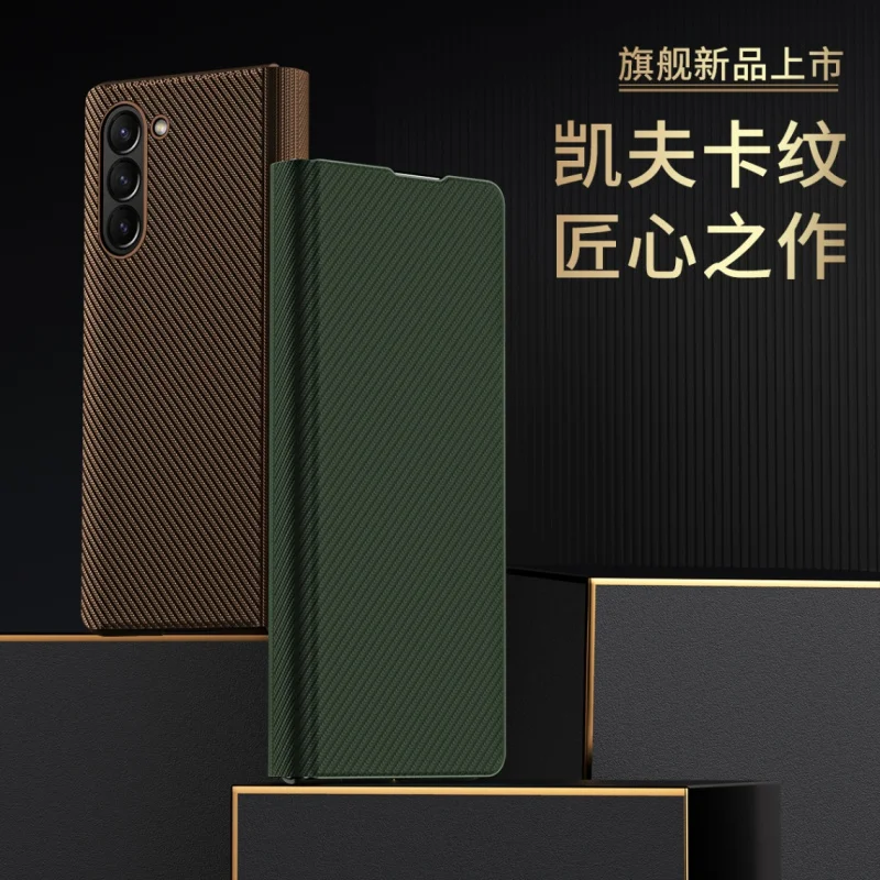 

Applicable to SamsungZFOLD7Flip cover case with card slotfold6Folding Phone Casezfold4Full-cover stand case, simple anti-drop pr