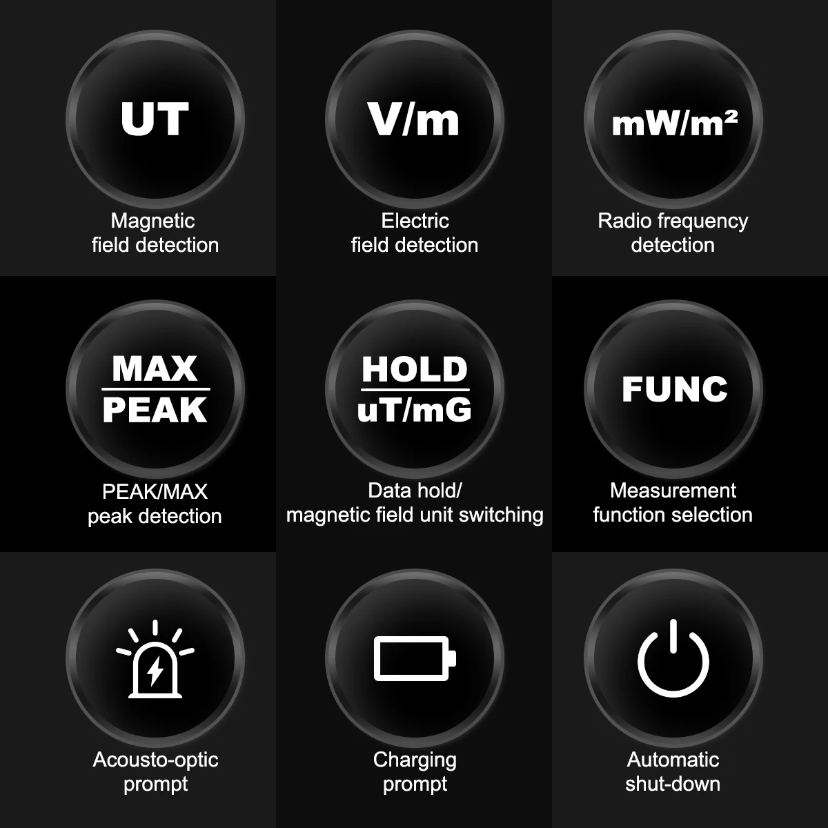 HABOTEST HT628 EMF متر المجال الكهربائي اختبار المجال المغناطيسي كاشف إشعاع الترددات اللاسلكية لاختبار إشعاع التردد الكهرومغناطيسي #5