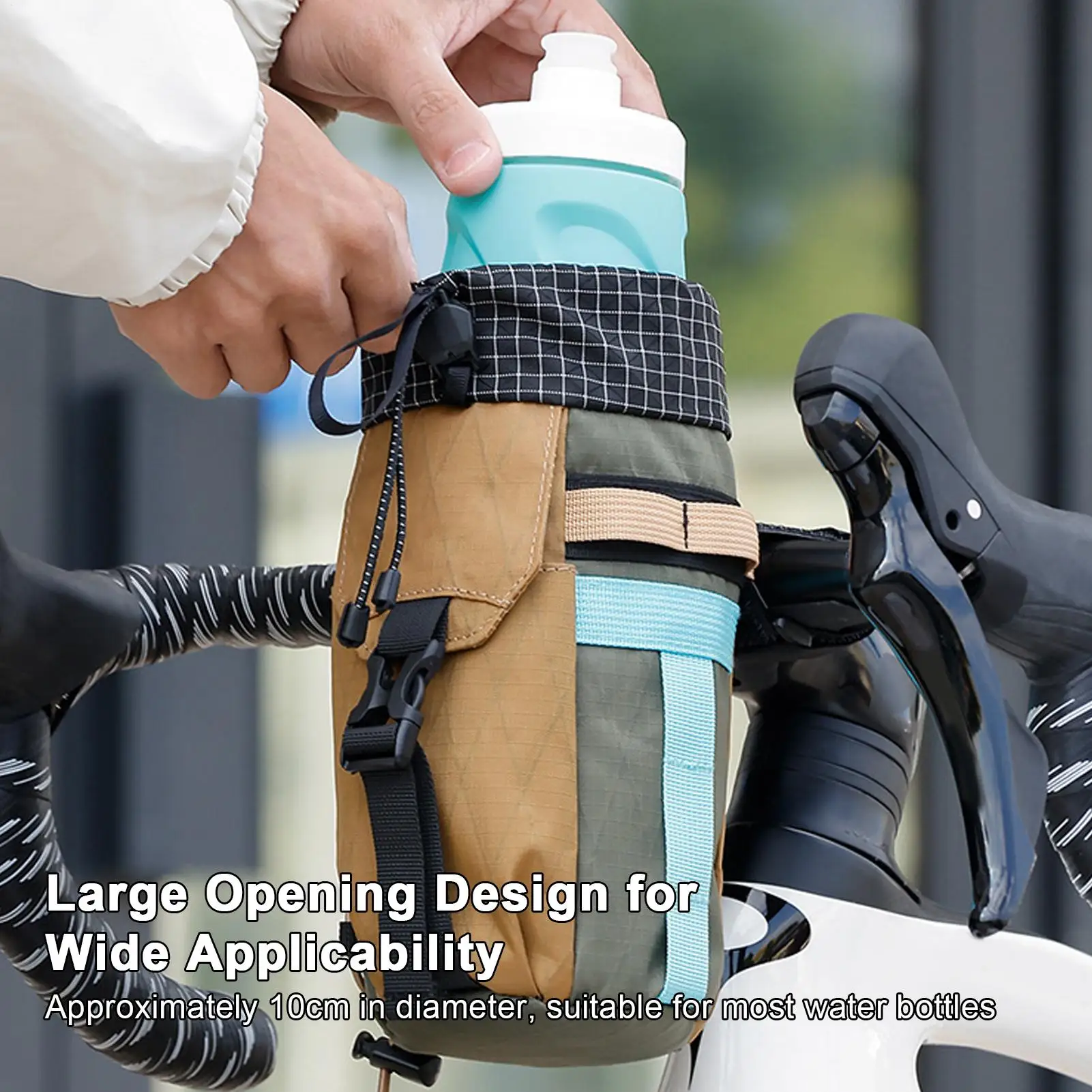 

Bike Bag Holder With Side Pocket Cycling Water Bottle Carrier Pouch Insulated Kettle Mountain Road Bicycle Handlebar Bag Cycling