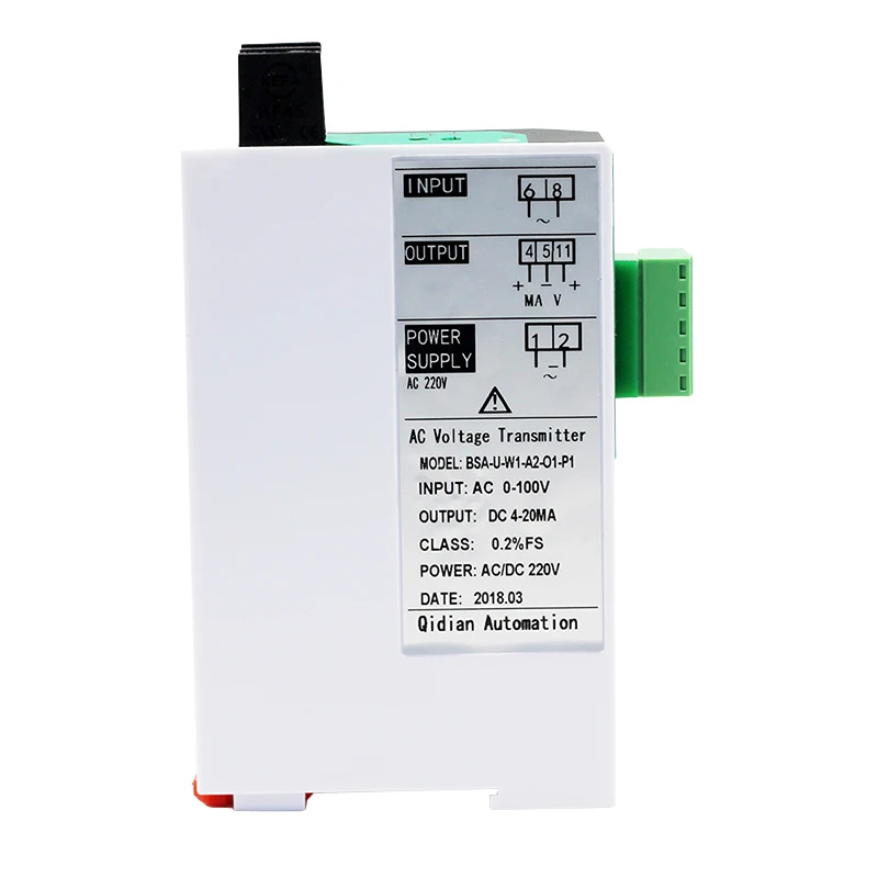 AC Voltage Signal Transmitter Sensor AC0-1000V/500V300V/200V/50V 4-20mA 0-10V 0-5V Output Voltage Transducer Converter DC24V