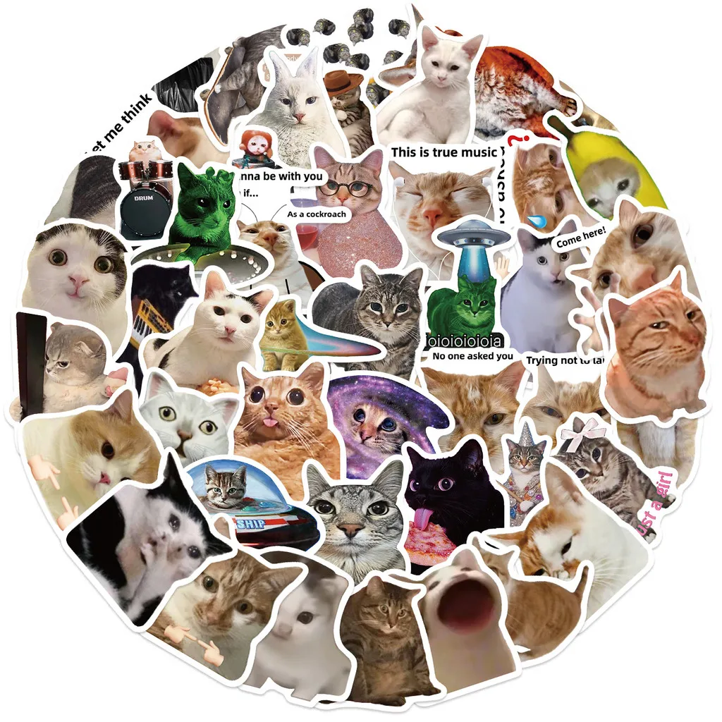 50PCS Viral Cat Mem… - image
