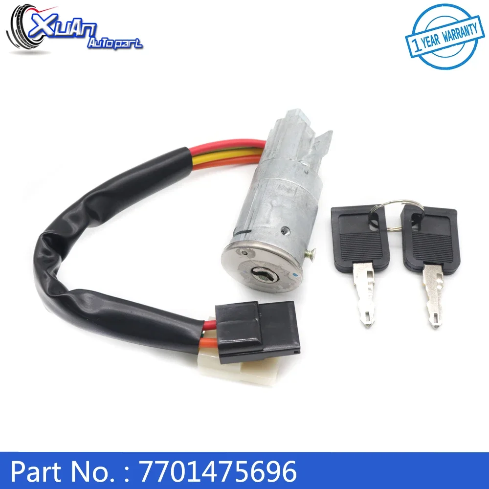 XUAN Ignition Starter Steering Switch Lock Barrel 7700765533 for Nissan Primastar Renault Laguna I Master II Vauxhall 7701475696