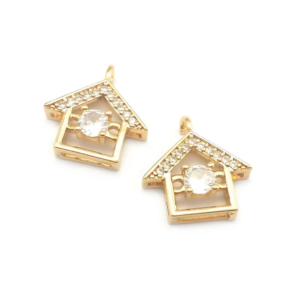 18K Gold Color Airplane Bicycle Tower Windmill Charms Pendants High Quality Diy Jewelry Making Necklace Earrings Accessories