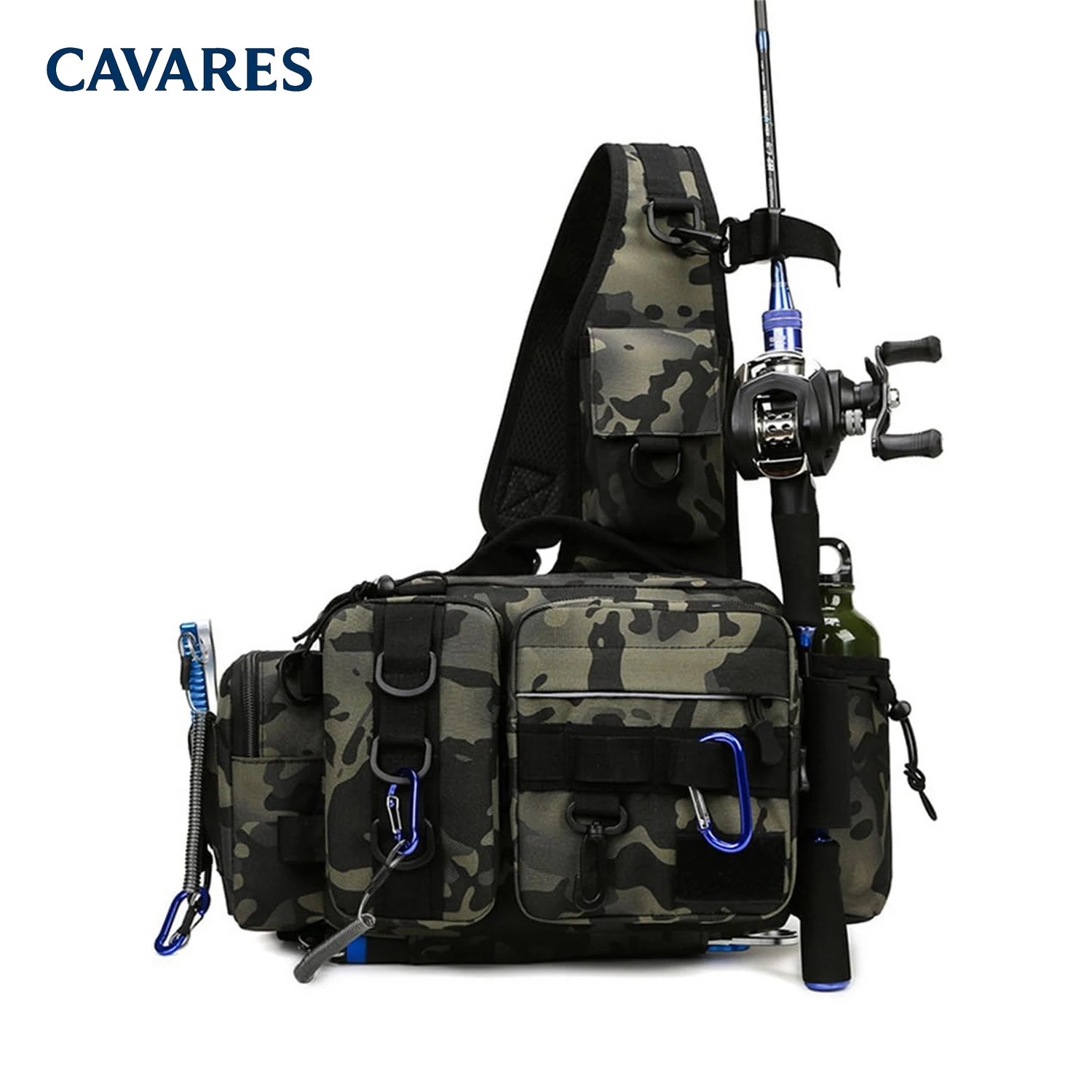 

600D Nylon Waterproof Fishing Bag Multifunctional Large Capacity Chest Bag Shoulder Crossbody Military Camouflage Waist Bag