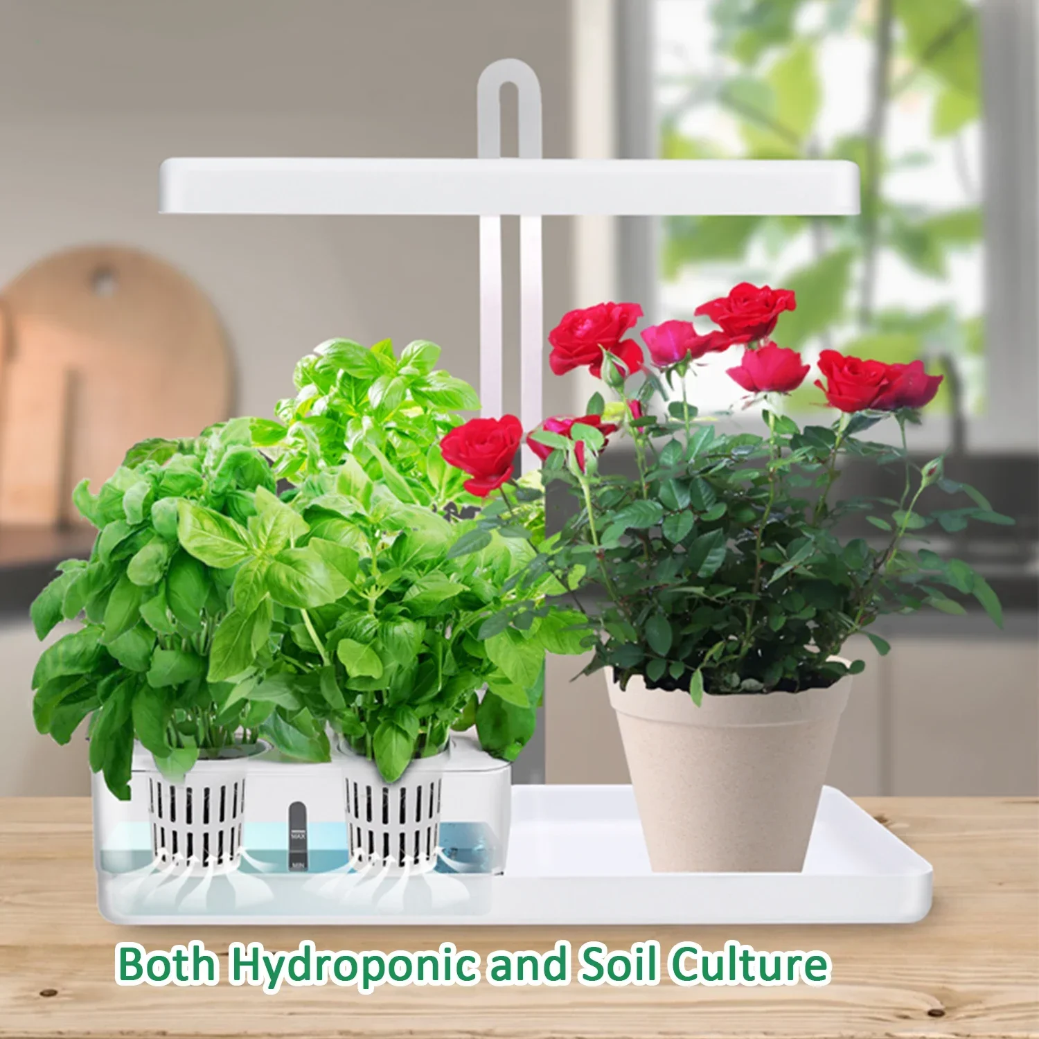 J & C-ミニインドアハーブガーデンスターターキット,LEDライト,ホワイト,2モード,20W