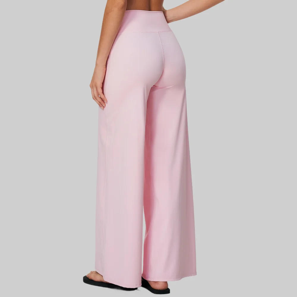 Women High Waist Yoga Pants Wide Leg Pants Crossover Workout Gym Flare Legging Trousers Breathable Comfy Sportswear Bell Bottoms