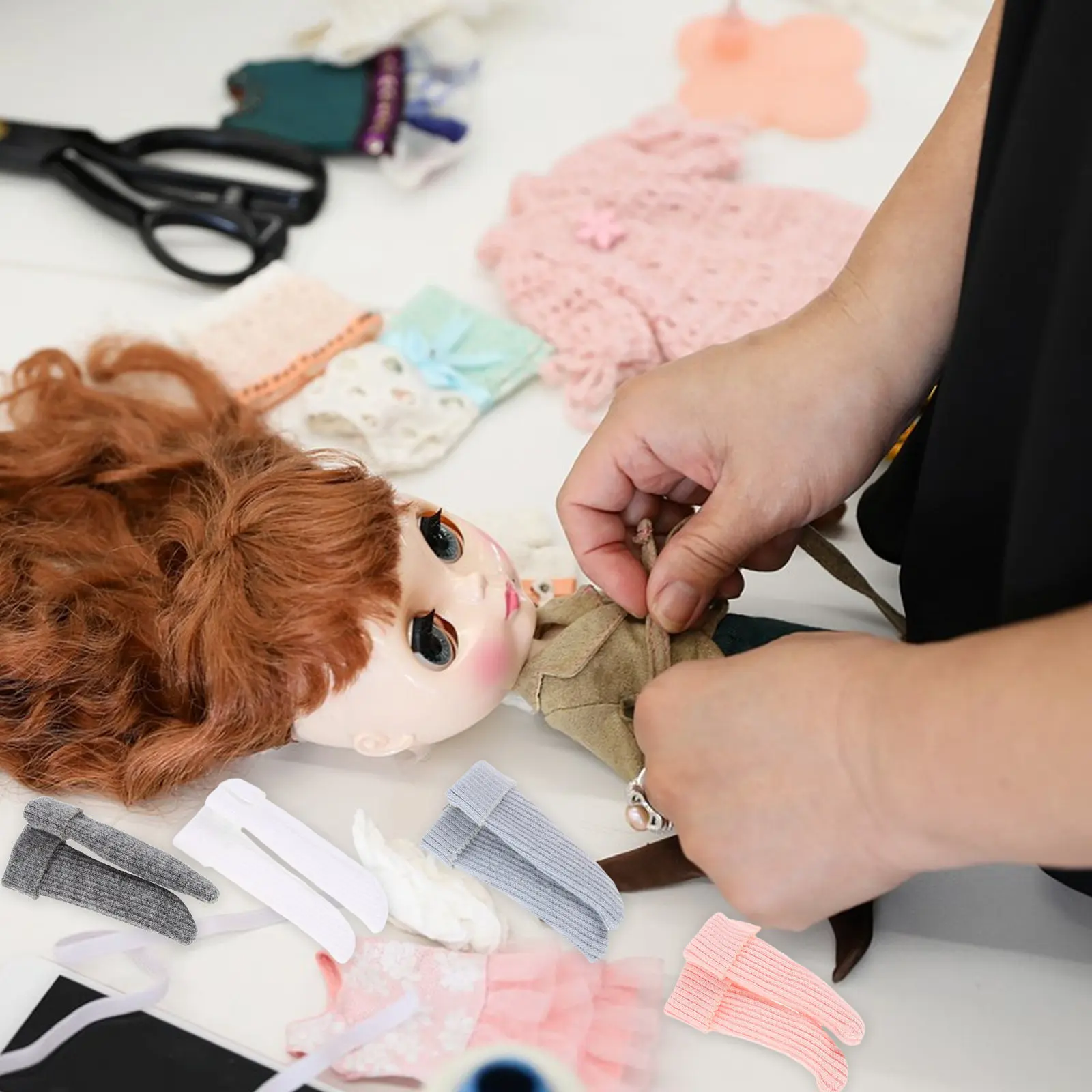 

4Pairs Candy Color Socks Mini Clothes Accessories Soft Comfortable for Parties Daily Wear Unique Style Colorful