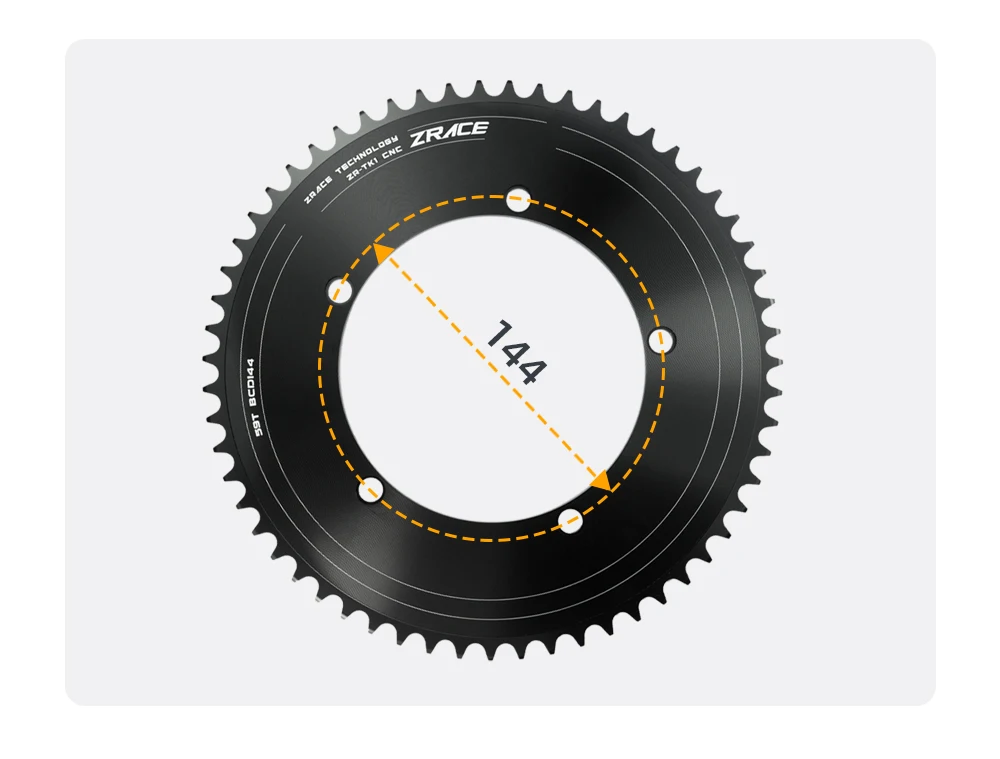 ZRACE RX Track Bike Fixed Gear Kurbelgarnitur 144BCD 46T-50T Kettenblatt 165-175mm Kurbelarm Fahrradteile – Detail 9