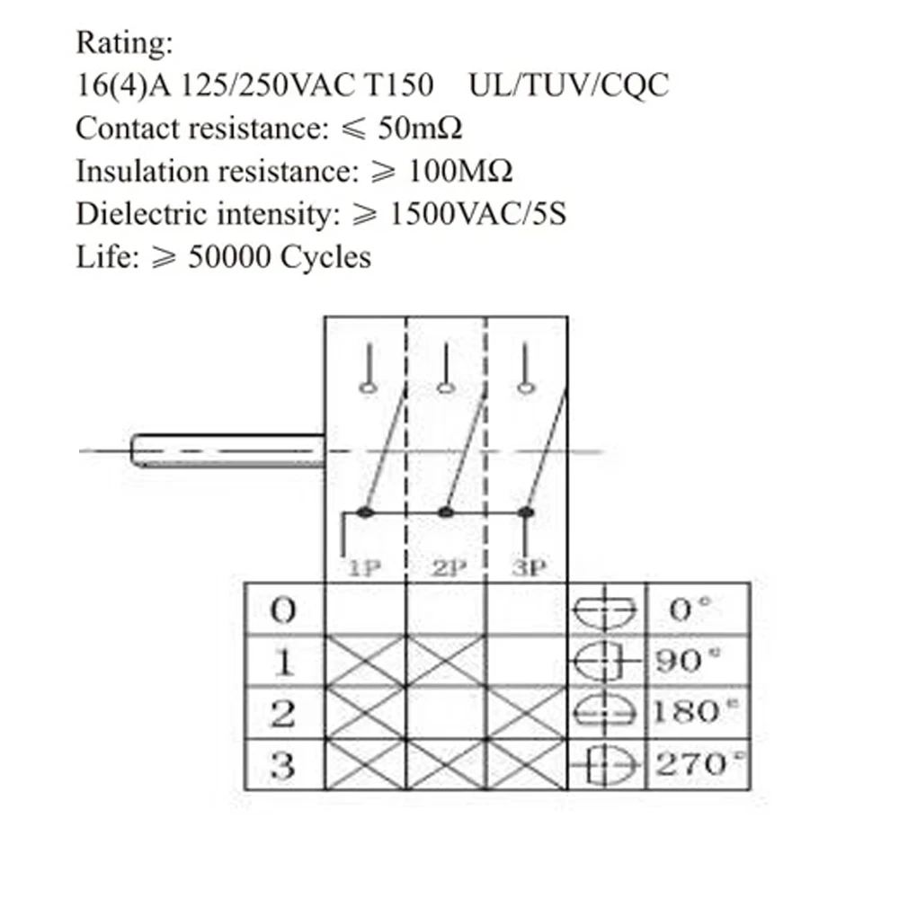 16A T150 AC Oven Switch 4/6Gear Position Electric Heater Switch 6/11pin Knob Rotary Selector Switch Temperature Control Switch